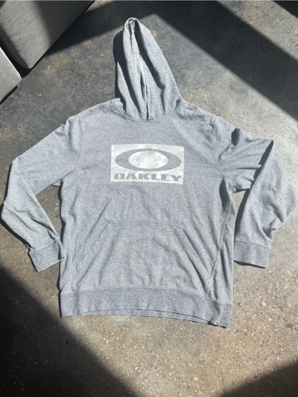 Oakley Graphic Logo Pullover Hoodie Heather Grey Size XL Gorpcore Skate
